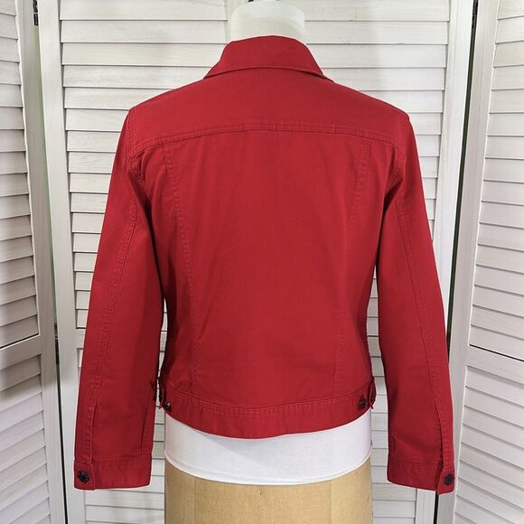 Talbots Classic Red Denim Jacket Size LP NWOT - Picture 8 of 14
